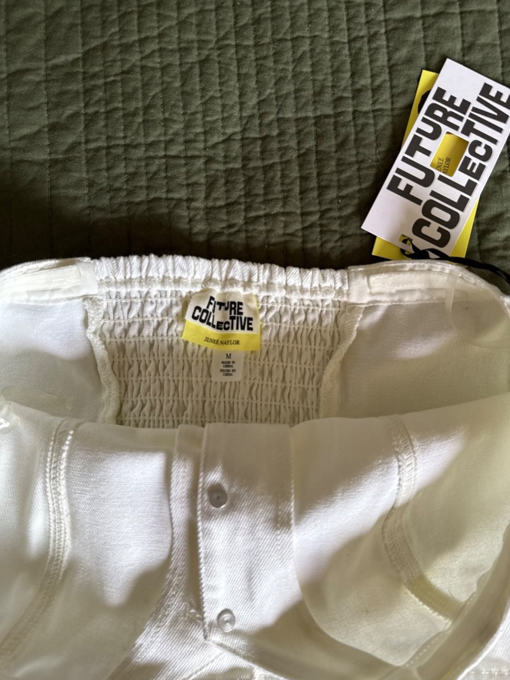 NWT Future Collective x Jenee Naylor White Denim Corset Top Size M - Picture 5 of 8